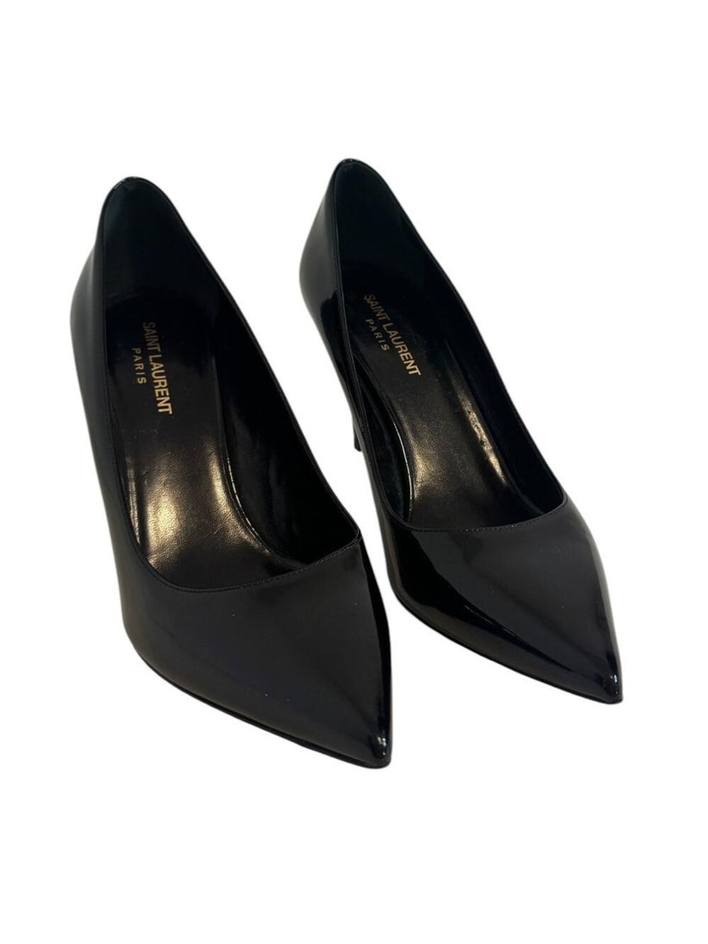 Saint Laurent Black Patent Leather Pointed Toe Heels Size 40
